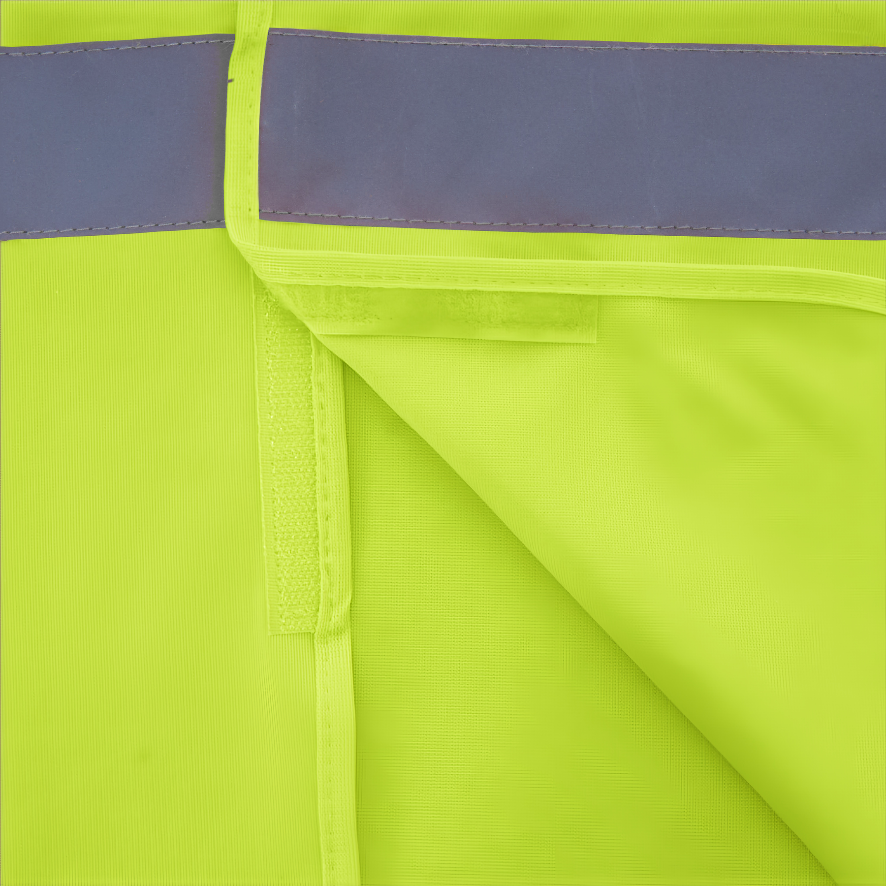 High-Visibility Vest, ANSI Class 2, Lime, 2XL, Hook-and-Loop, Bag of 10