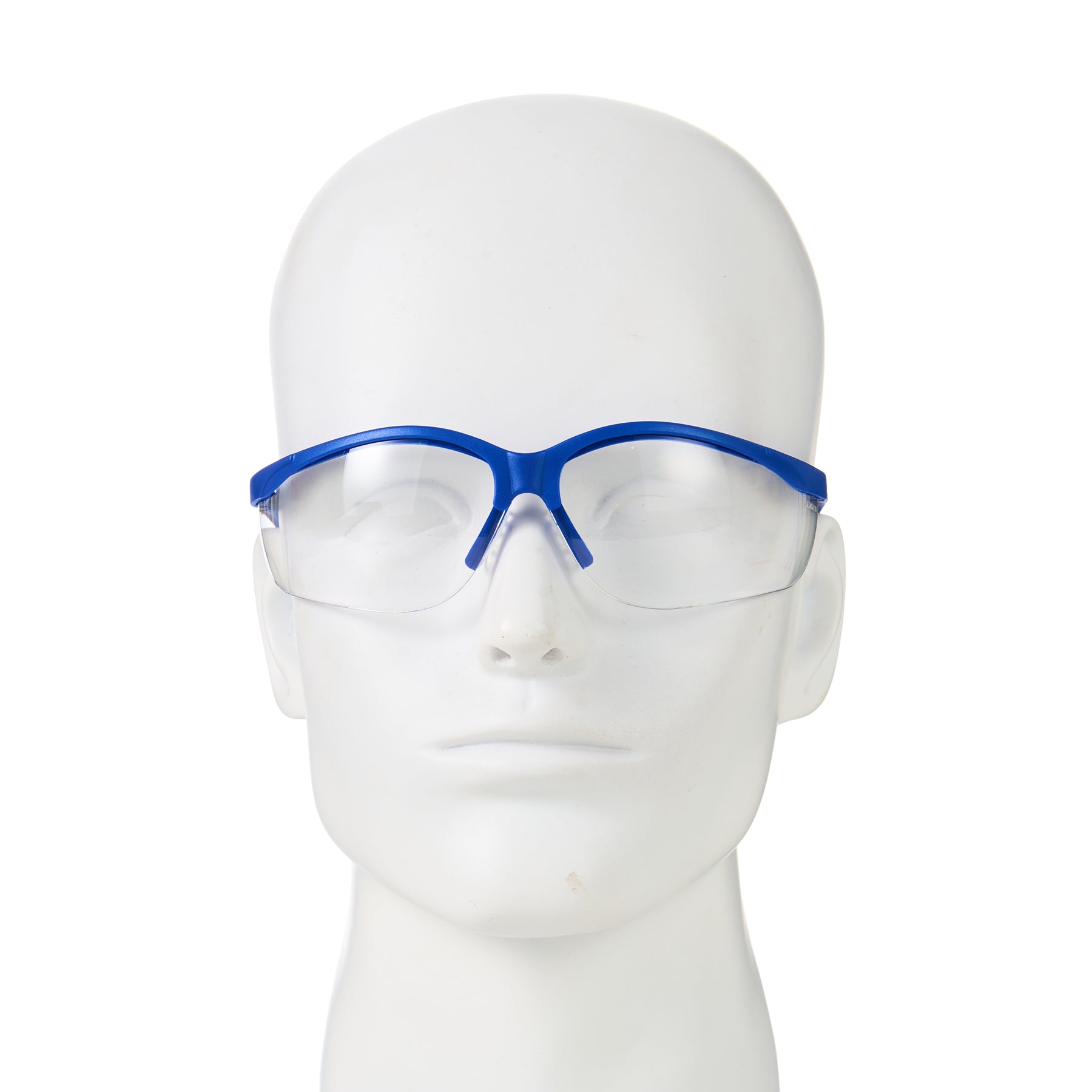Half-Frame Safety Glasses, Anti-Scratch, Anti-Fog, Blue, 1 pair