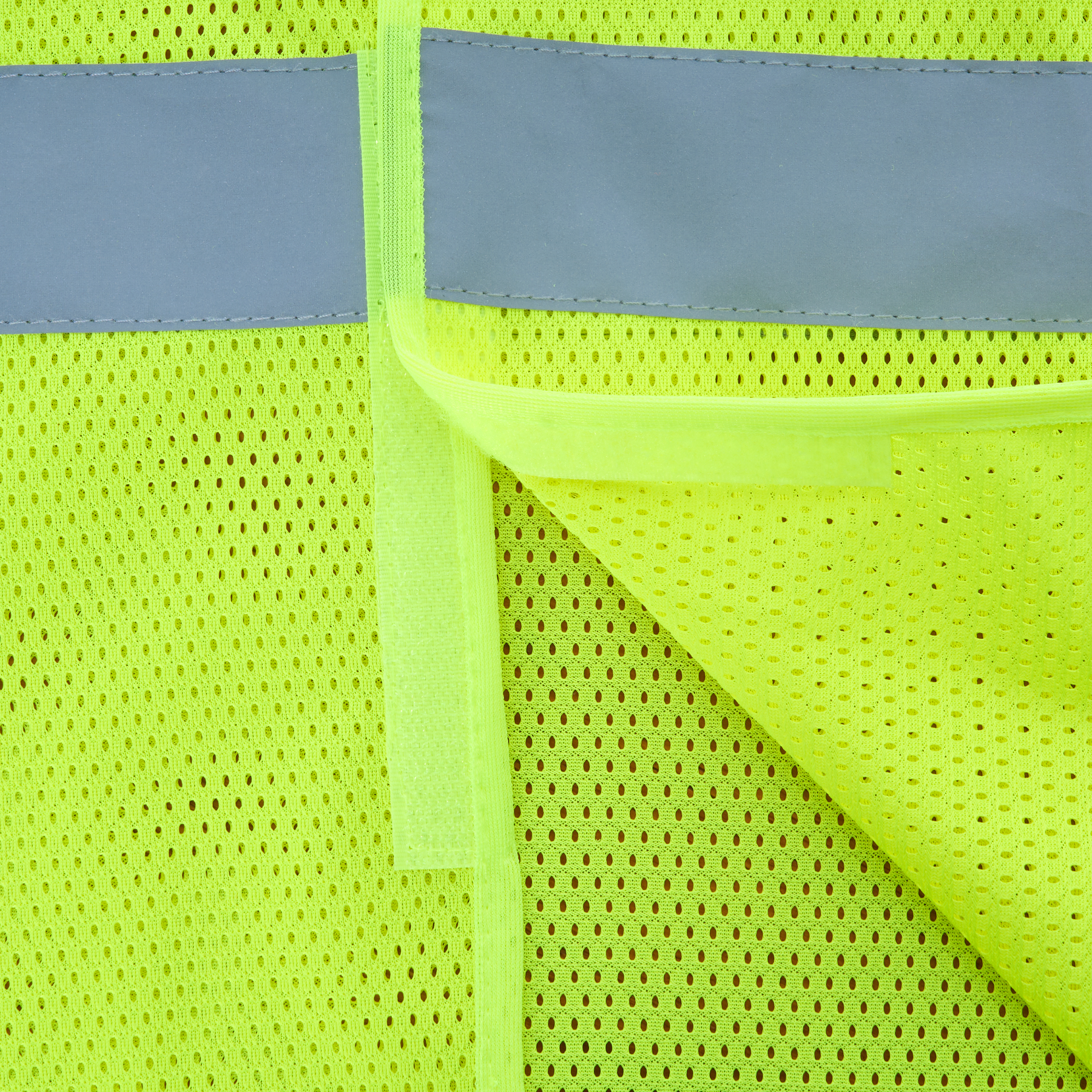 High-Visibility Vest, ANSI Class 2, Lime, L, Hook-and-Loop, Bag of 10