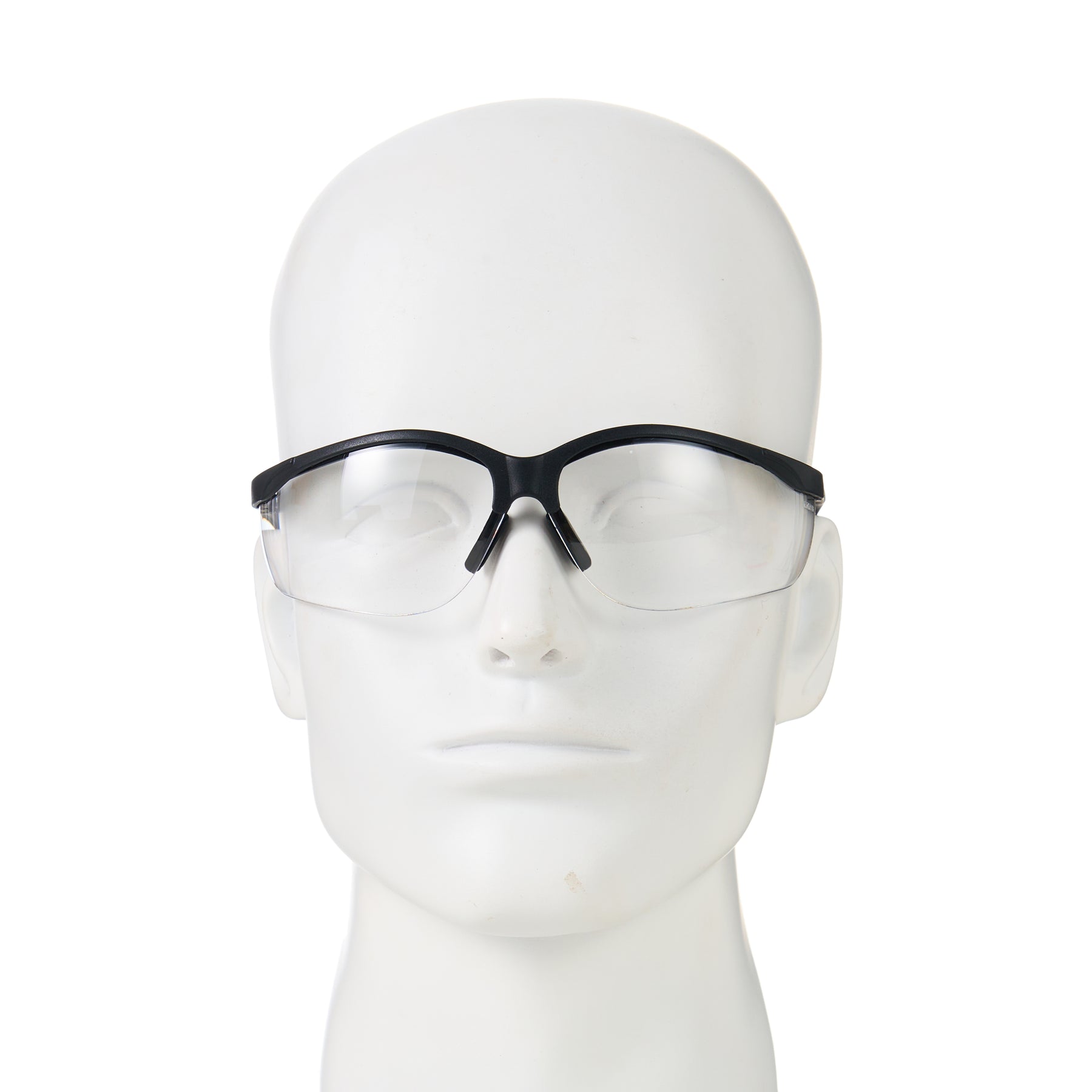 Half-Frame Safety Glasses, Anti-Scratch, Anti-Fog, Black, 1 pair