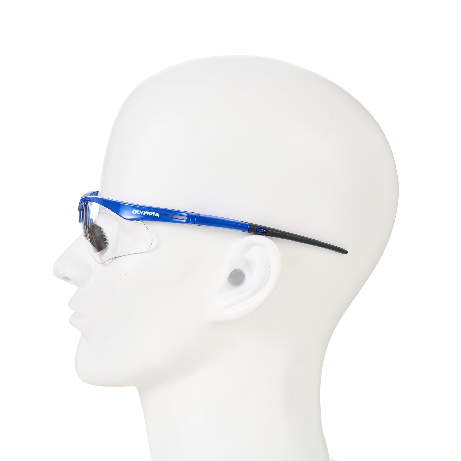 Safety Glasses, Half Frame, Anti-Scratch/Anti-Fog, Blue, 1 pair