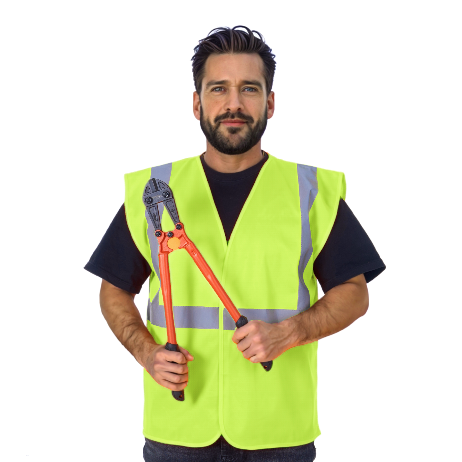 High-Visibility Vest, ANSI Class 2, Lime, 2XL, Hook-and-Loop, Bag of 10
