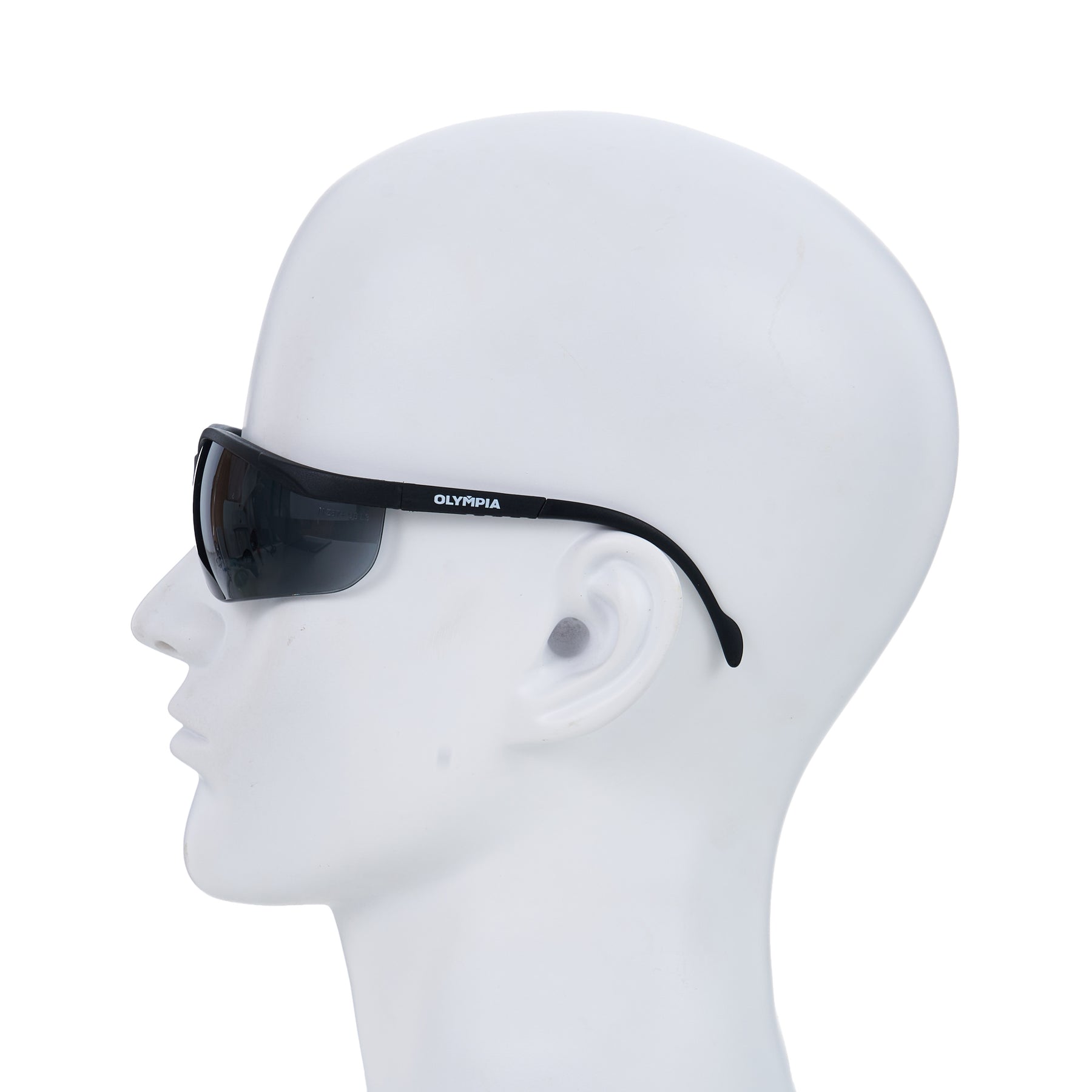 Half-Frame Glasses, Scratchproof, Anti-Fog, Smoke, Blk, 1 ct