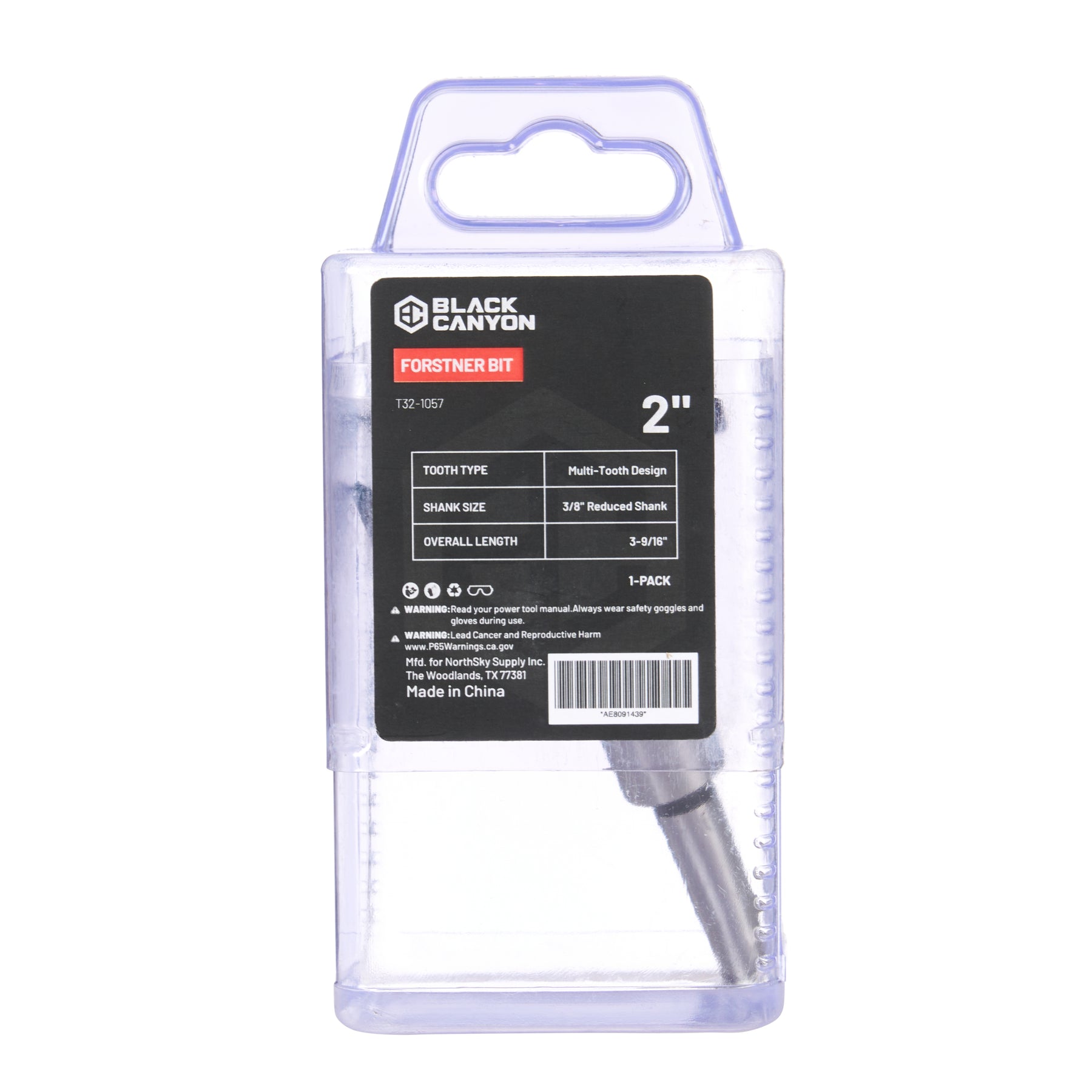 2" Forstner Bit, 3/8" Straight Shank, 1 pc