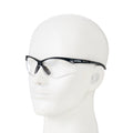 Safety Glasses, Half Frame, Anti-Scratch/Anti-Fog, Black, 1 pair