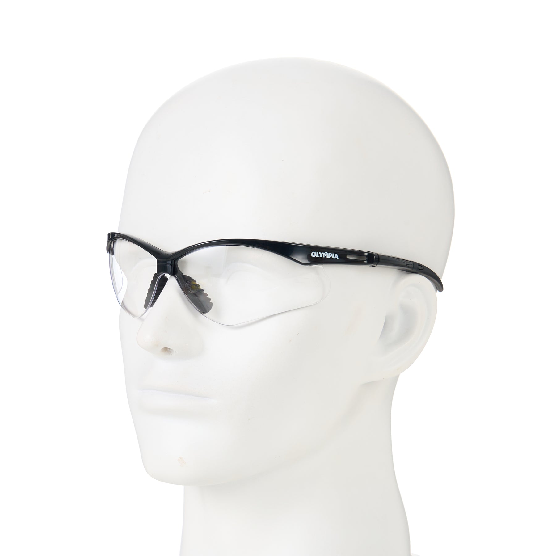 Safety Glasses, Half Frame, Anti-Scratch/Anti-Fog, Black, 1 pair