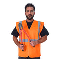 High-Visibility Vest, ANSI Class 2, Orange, L, Hook-and-Loop, Bag of 10