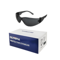 Frameless Safety Glasses, Anti-Scratch, Smoke, 12 pairs