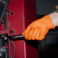 Disposable Nitrile Gloves, 8 mil, Diamond, Orange, L/9, 100 count