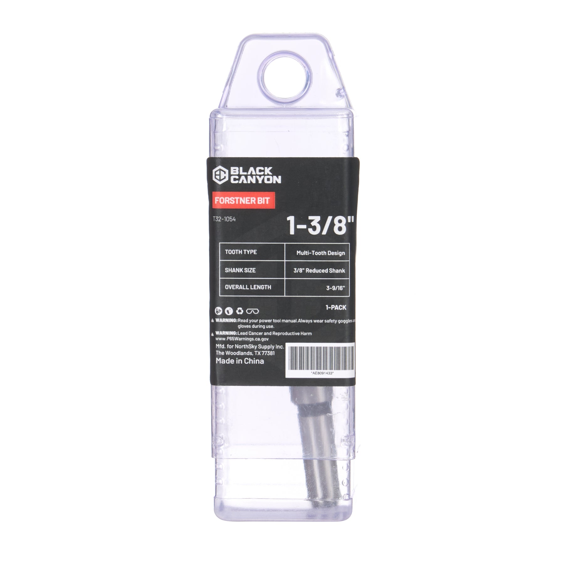 1-3/8" Forstner Bit, 3/8" Straight Shank, 1 pc