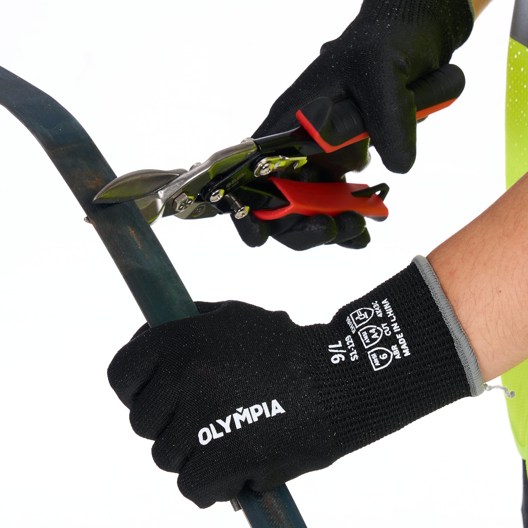 Cut-Resistant Gloves, M/8, Sandy, Black, Cut Level A4, 12 Pairs