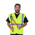 High-Visibility Vest, ANSI Class 2, Lime, XL, Hook-and-Loop, Bag of 10