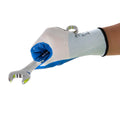 Nitrile Dipped Knit Gloves, L/9, Smooth, White/Blue, 12 Pairs