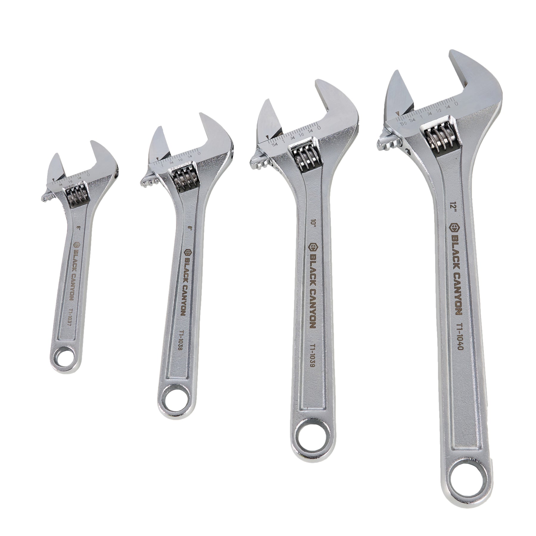 Adjustable Wrench, 12" Length, 1-5/8" Jaw Capacity