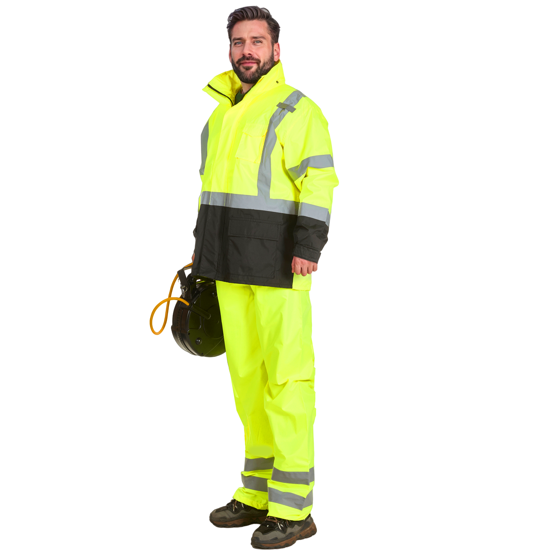 High-Visibility Rainsuit, ANSI Class 3, Lime, 2XL/3XL, Pkg of 1 Set